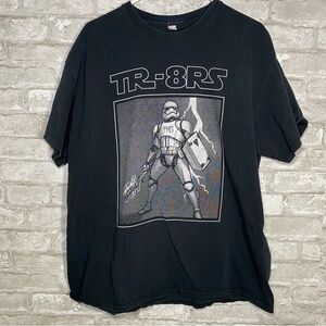 Star Wars first order Storm trooper TR-8RS black faded t shirt sz XL 100% cotton